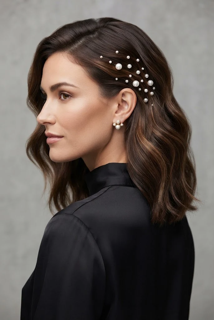 The Undone Textured Waves with Pearl Pins — peinados con el pelo suelto elegantes style outfit