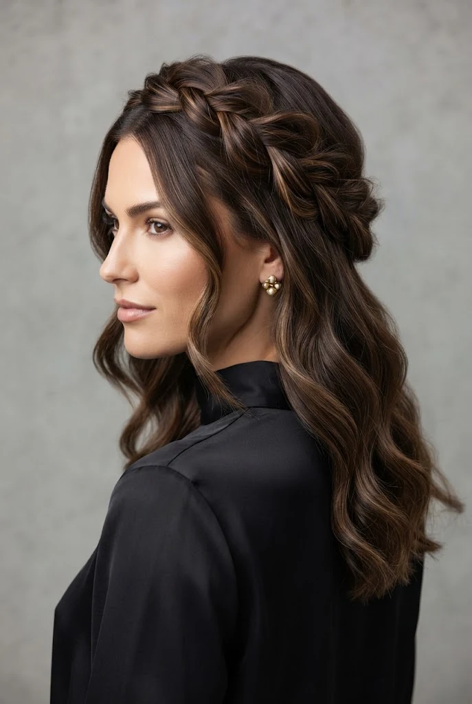 The Textured Bohemian Half-Up Crown — peinados con el pelo suelto elegantes style outfit
