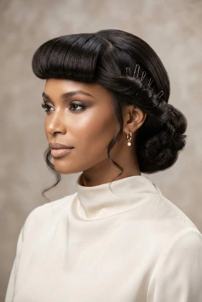 The Twisted Side-Pinnable Rolled Bangs — peinados con fleco elegantes style outfit