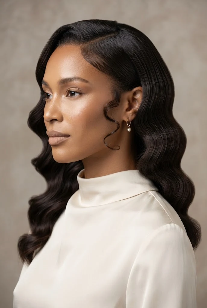 The Classic Hollywood Waterfall Waves — peinados con ondas elegantes style outfit
