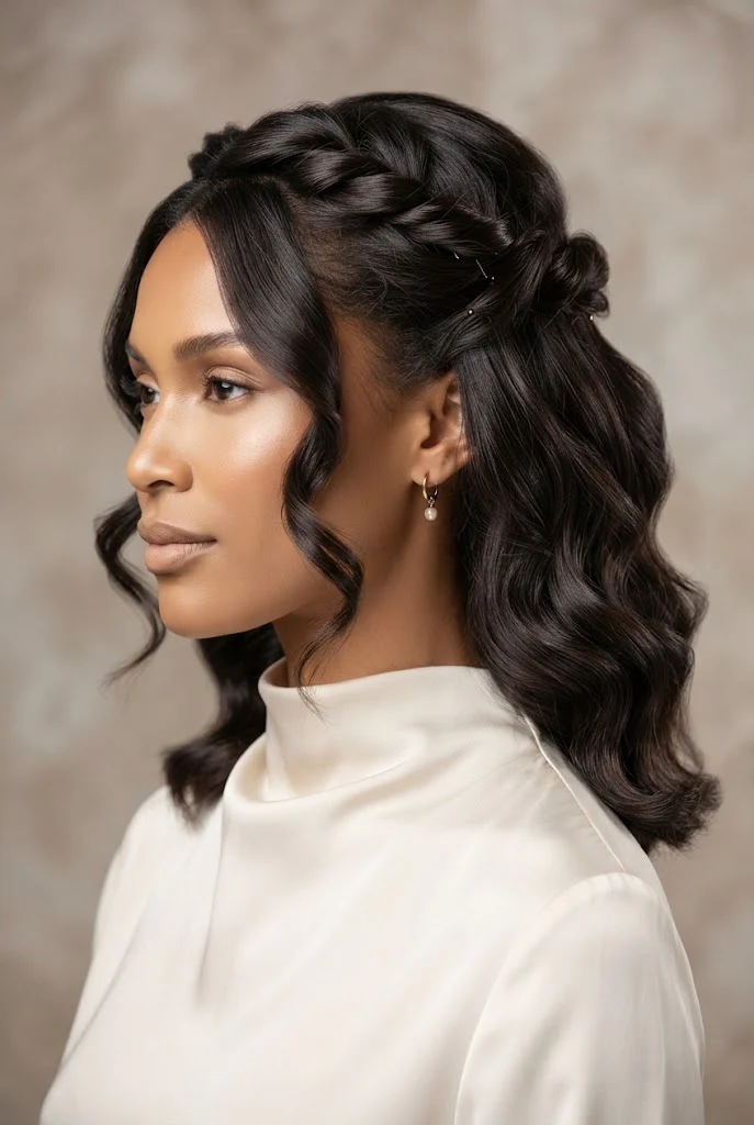 The Effortless Twisted Half-Up Waves — peinados con ondas elegantes style outfit