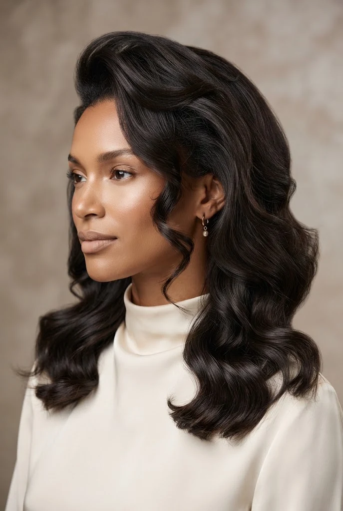 The Voluminous Crown Blowout Waves — peinados con ondas elegantes style outfit