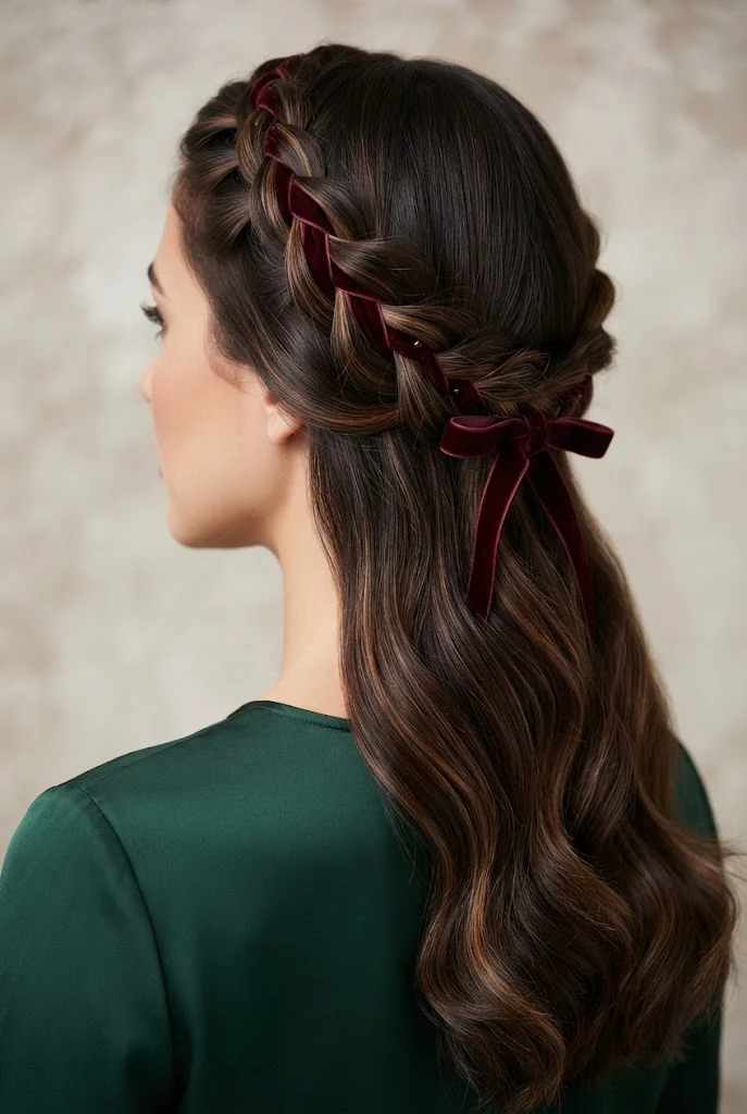 The Velvet Ribbon Crown — peinados con trenzas elegantes fiestas style outfit