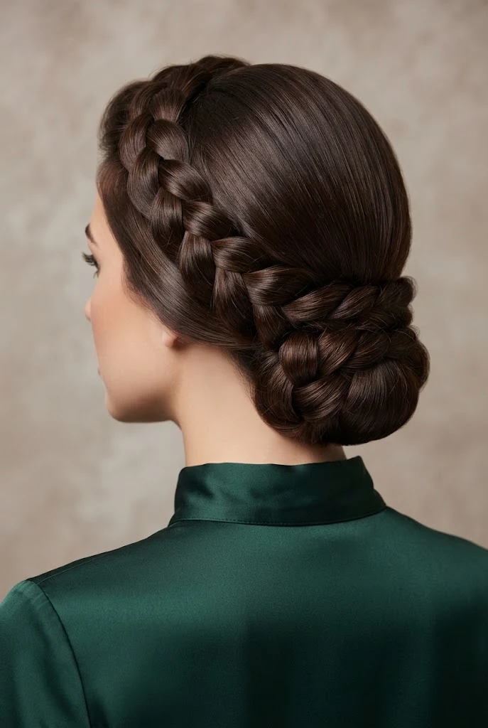 Retro 60s Bounded Crown Braid — peinados con trenzas elegantes fiestas style outfit