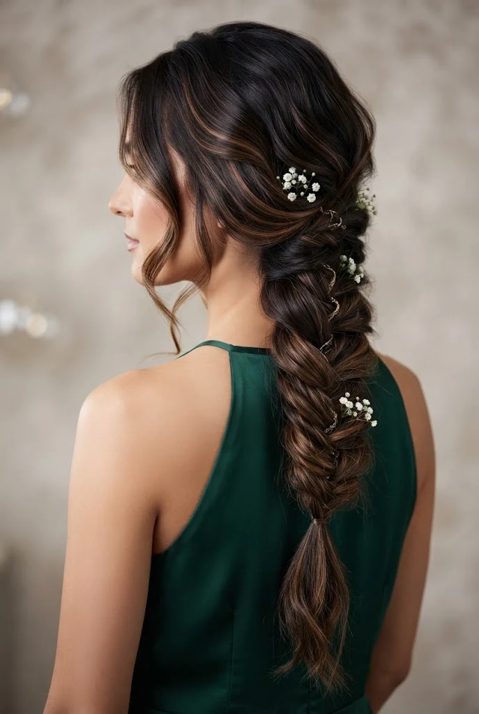 Textured Bohemian Side Fishtail — peinados con trenzas elegantes fiestas style outfit