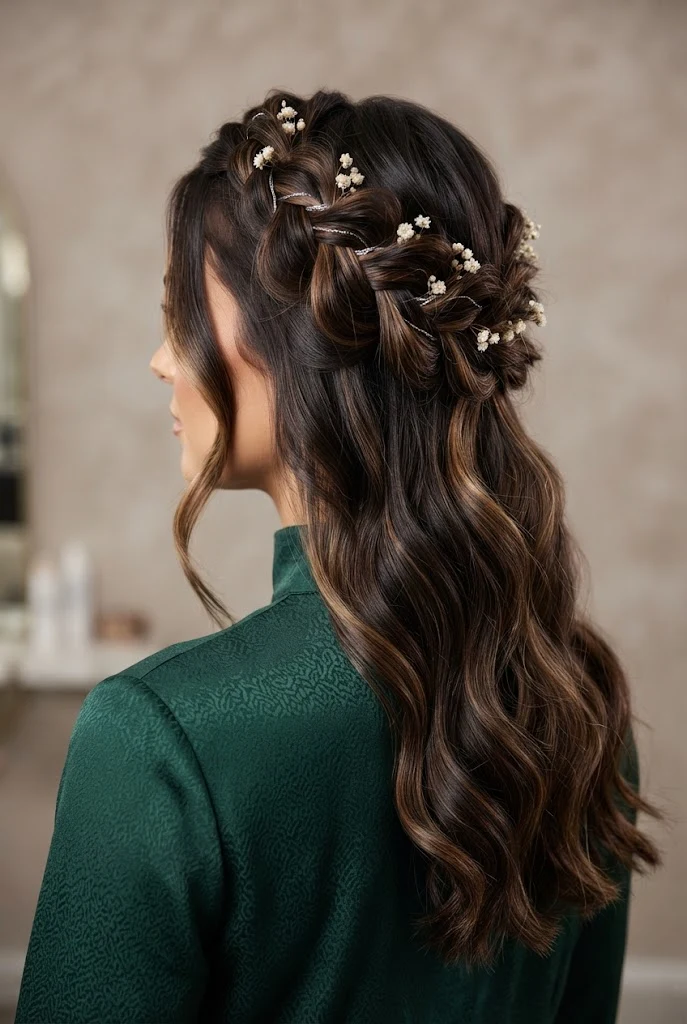 Messy Boho Half-Up Braid — peinados con trenzas elegantes fiestas style outfit