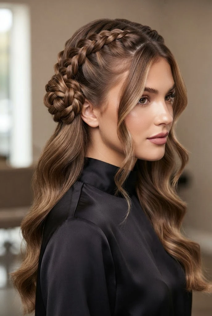 The Interlocked Double-Braid Half-Up — peinados con trenzas elegantes style outfit