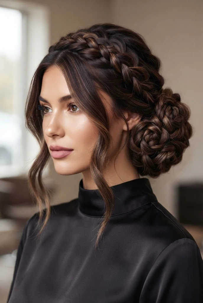 The Romantic Rose-Bunched Updo — peinados con trenzas elegantes style outfit