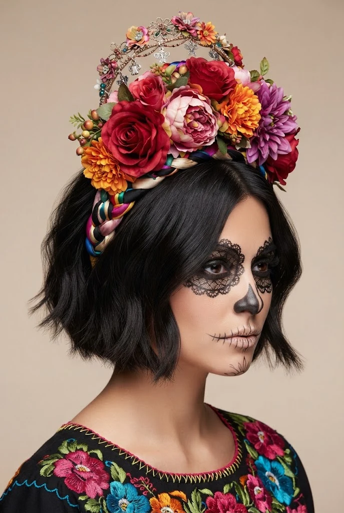 The Bold Frida Kahlo Headband Stack — peinados de catrinas cabello corto style outfit