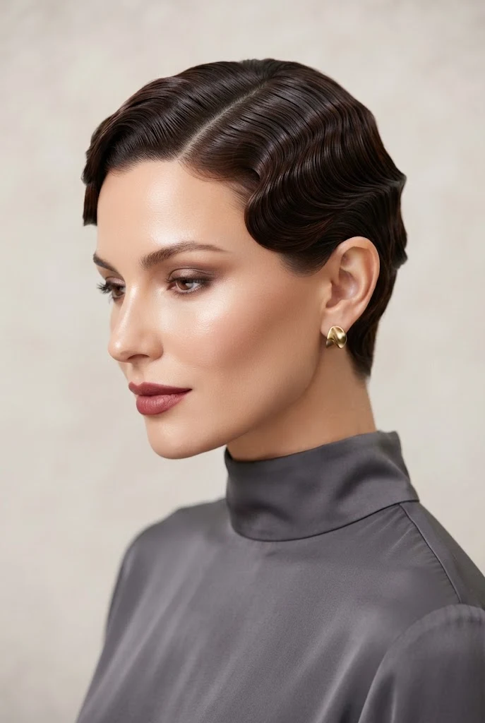 Sculpted Finger Waves for Short Cuts — peinados de lado elegantes style outfit