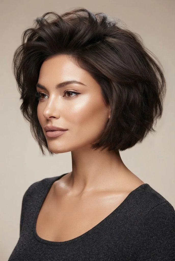 Voluminous Bob with Round Brush Lift — peinados diarios faciles cabello corto style outfit