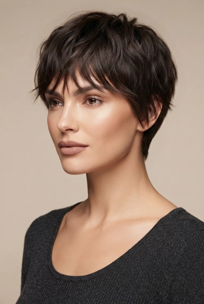 Textured Crop with Piece-y Fringe — peinados diarios faciles cabello corto style outfit