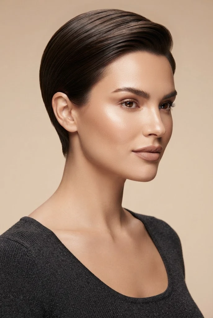 Sleek Tucked-Behind-The-Ear Pixie — peinados diarios faciles cabello corto style outfit