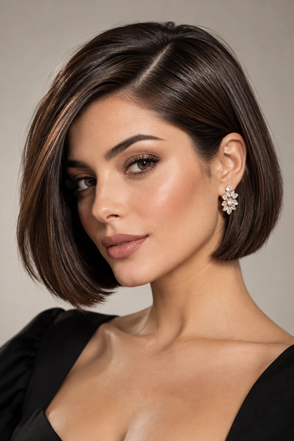 Sleek Side-Parted Bob — peinados elegantes cabello corto style outfit