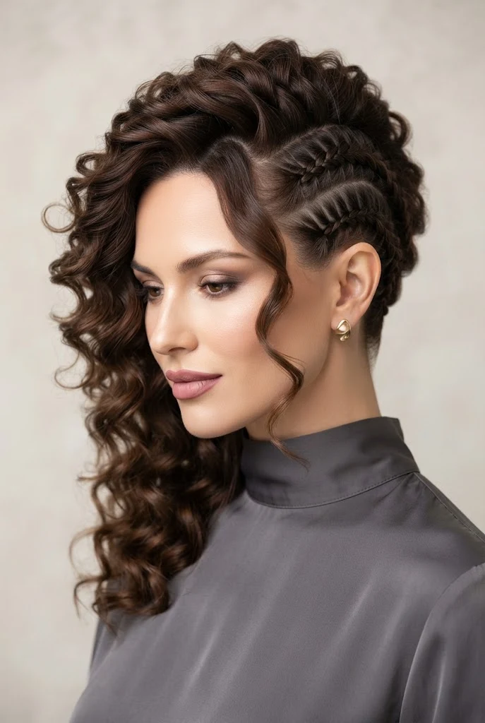 Side-Swept Faux-Hawk Curls for Short Hair — peinados elegantes cabello corto suelto style outfit