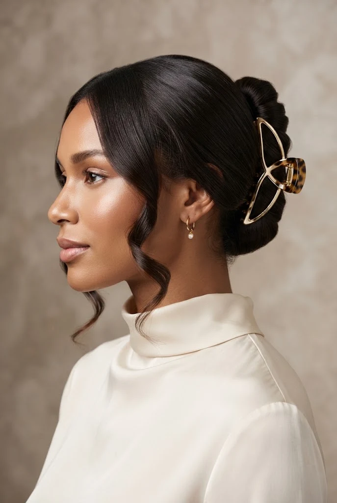 The Statement Claw Clip Twist — peinados elegantes cabello medio style outfit