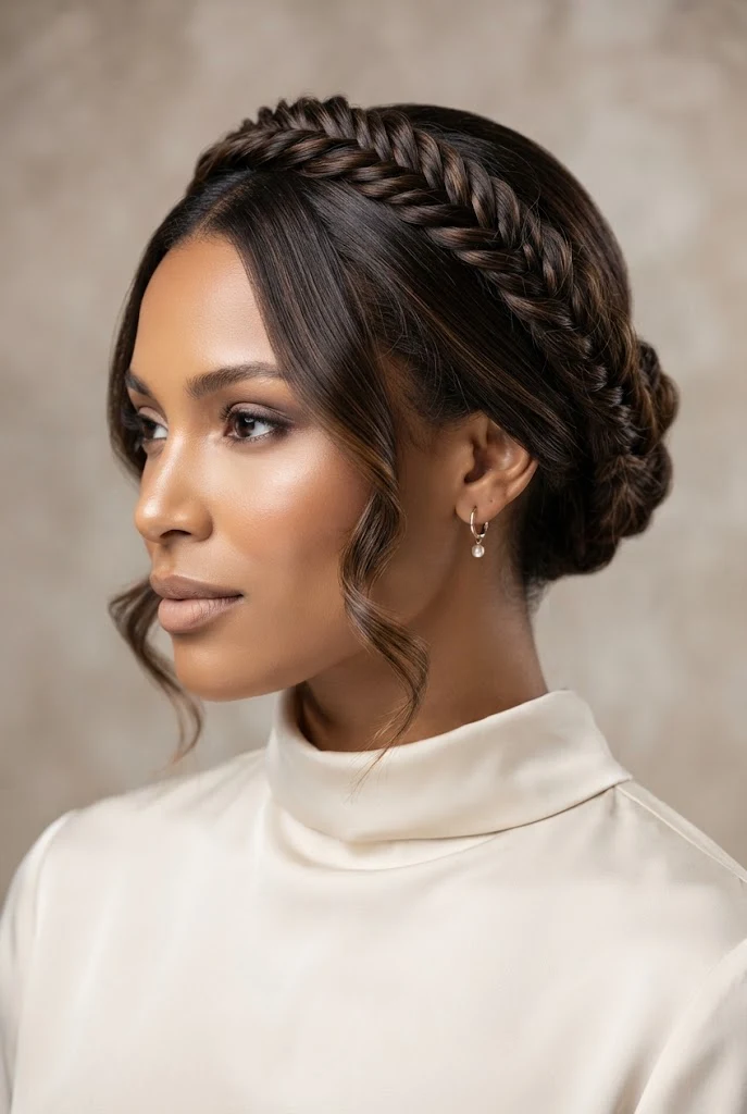 The Fishtail Crown Braided Updo — peinados elegantes cabello medio style outfit