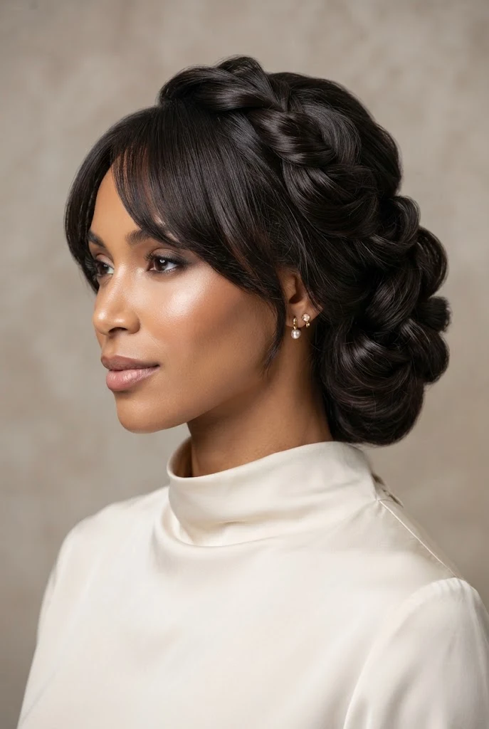 The Knotted Side-Swept Updo — peinados elegantes cabello medio style outfit