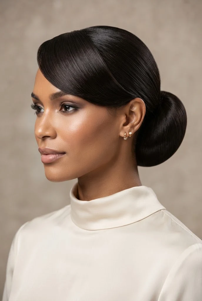 The Structured Low Loop Chignon — peinados elegantes cabello medio style outfit