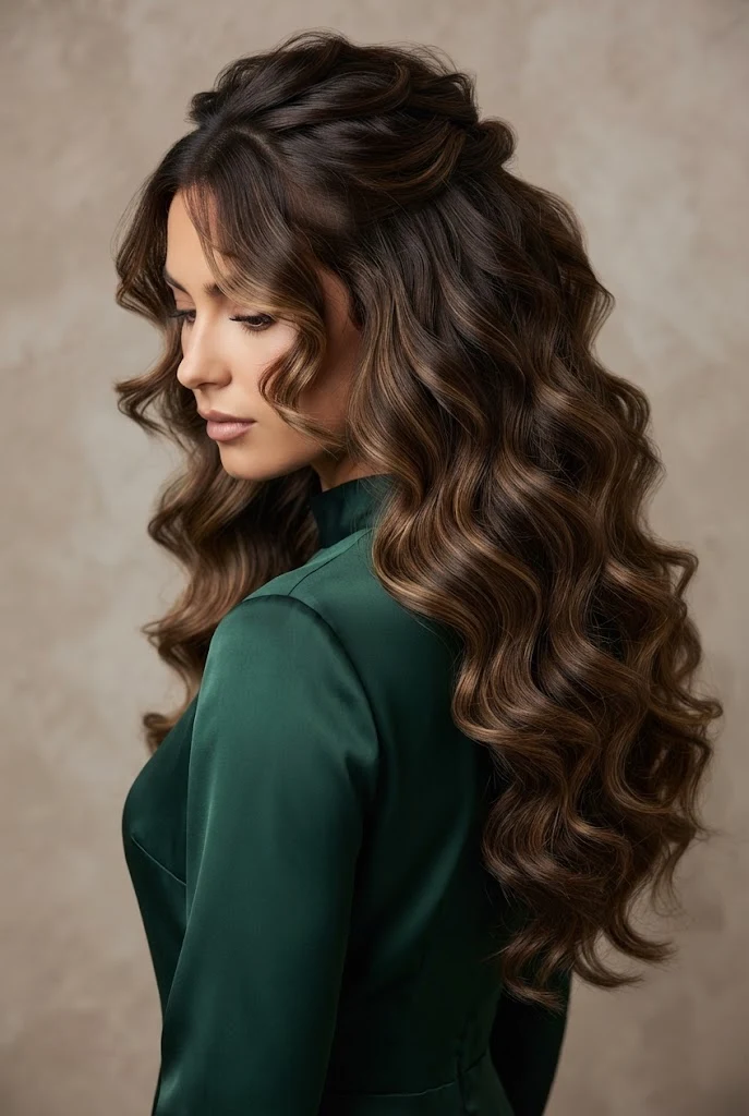 Cascading Mermaid Curls — peinados elegantes con rizos style outfit