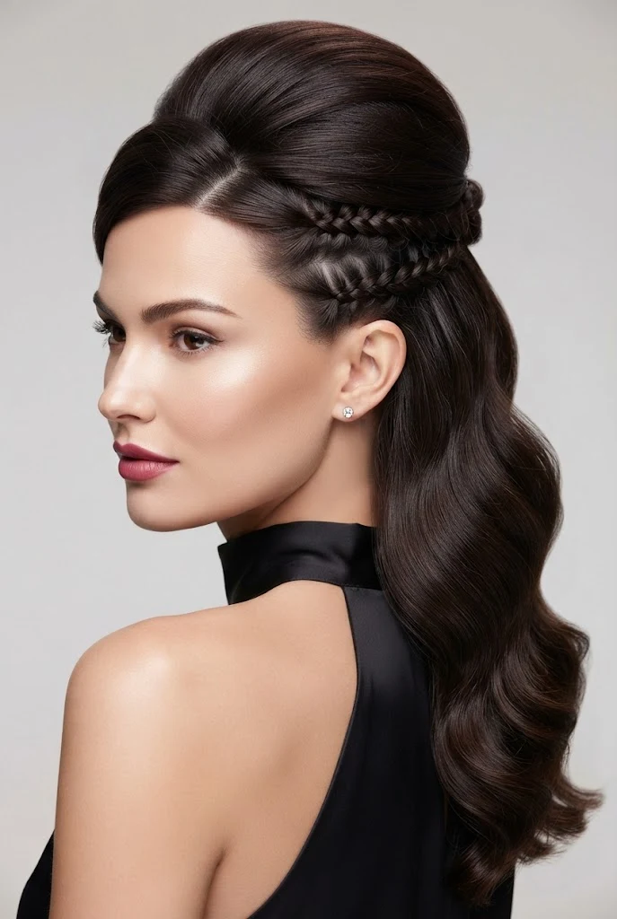 Braided Halo Media Cola — peinados elegantes con trenzas style outfit