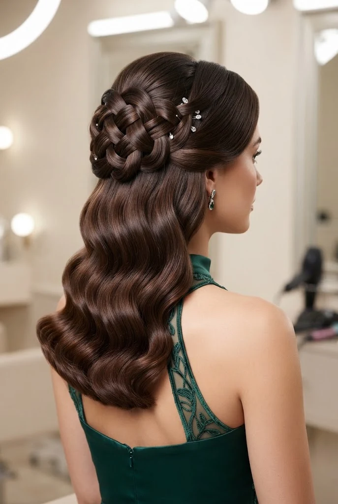 Interlocking Loop Half-Up — peinados elegantes de noche fiestas style outfit