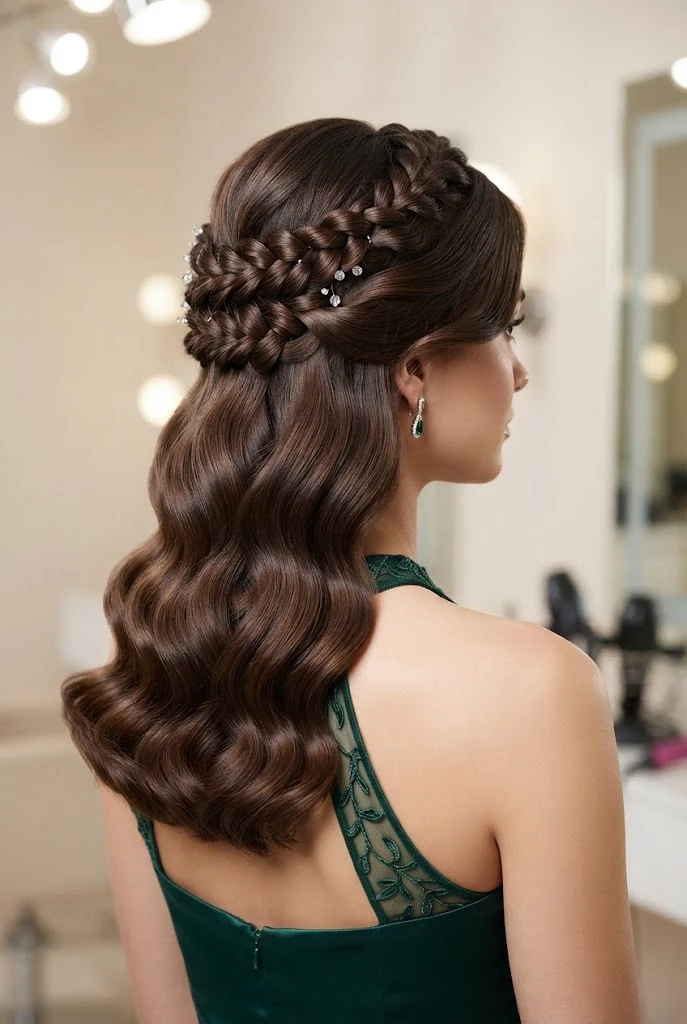 Twisted Rope Braid Half-Up — peinados elegantes de noche fiestas style outfit