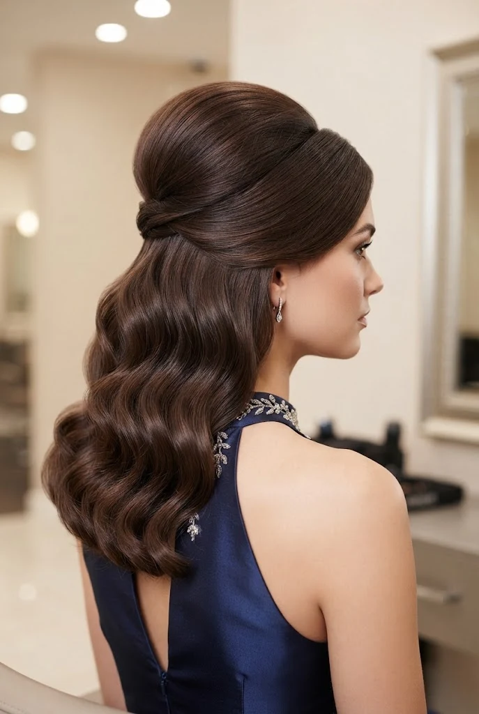 High-Volume Bouffant Half-Up — peinados elegantes de noche fiestas style outfit