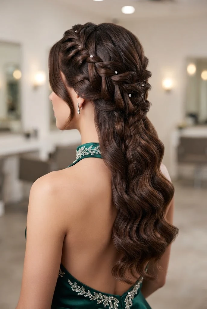Waterfall Twist Hybrid — peinados elegantes de noche fiestas style outfit