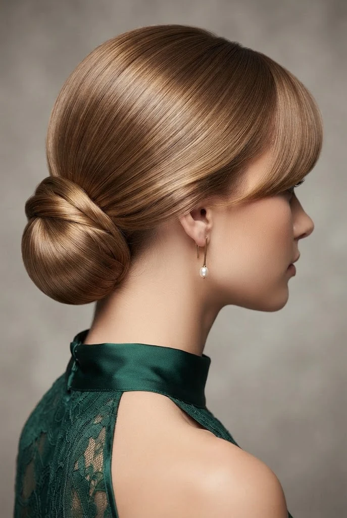 Classic Chignon with Side Fringe — peinados elegantes fÃ¡ciles style outfit