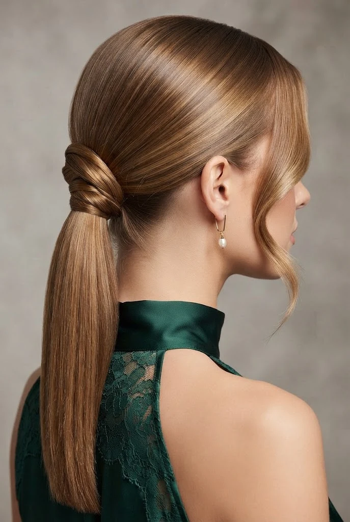 Minimalist Twisted Low Ponytail — peinados elegantes fÃ¡ciles style outfit