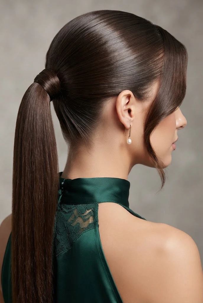 Sleek High Ponytail with Wrapped Base — peinados elegantes fÃ¡ciles style outfit