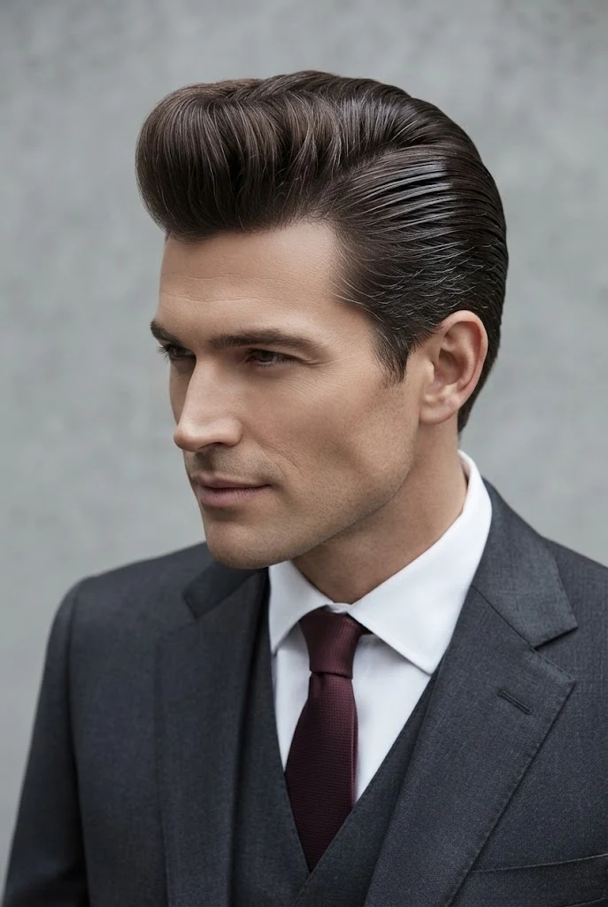 The Retro 1950s Greaser Contour — peinados elegantes hombre style outfit