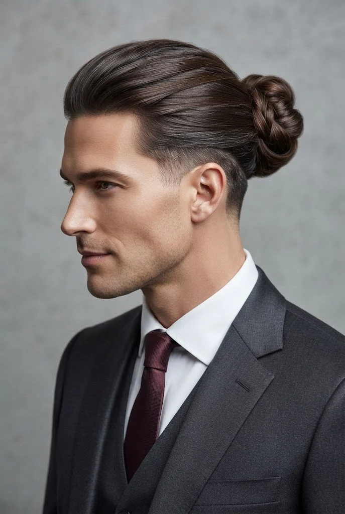 The Sophisticated Man Bun with Taper — peinados elegantes hombre style outfit