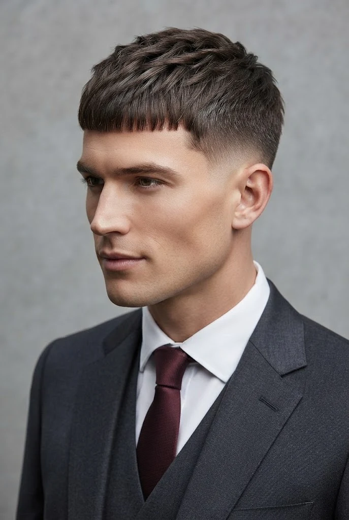 The Regal Brushed-Forward Crop — peinados elegantes hombre style outfit