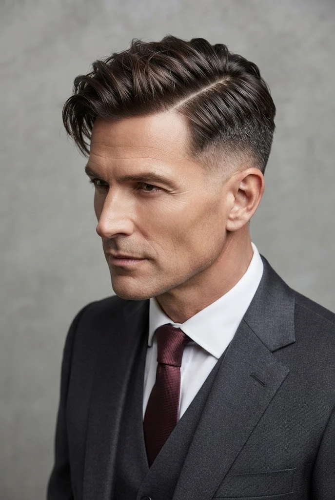 The Textured Side Part with Low Fade — peinados elegantes hombre style outfit