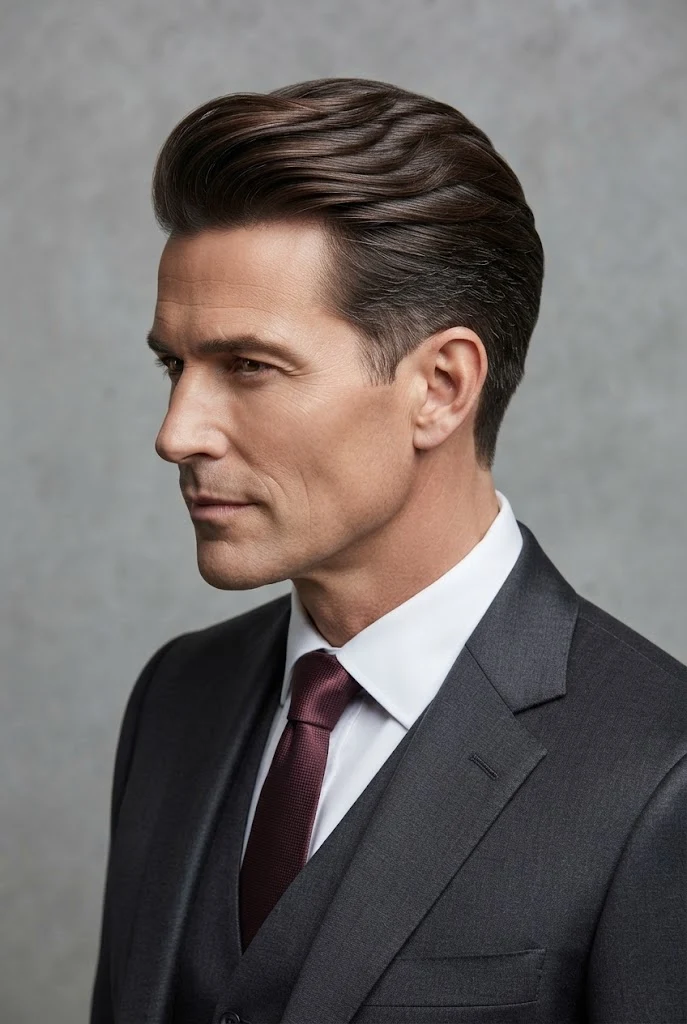The Gentleman’s Classic Low Taper Sweep — peinados elegantes hombre style outfit