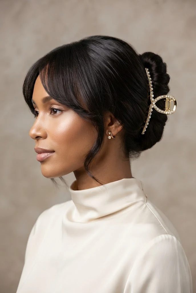 The Statement Claw Clip French Twist — peinados elegantes largos style outfit