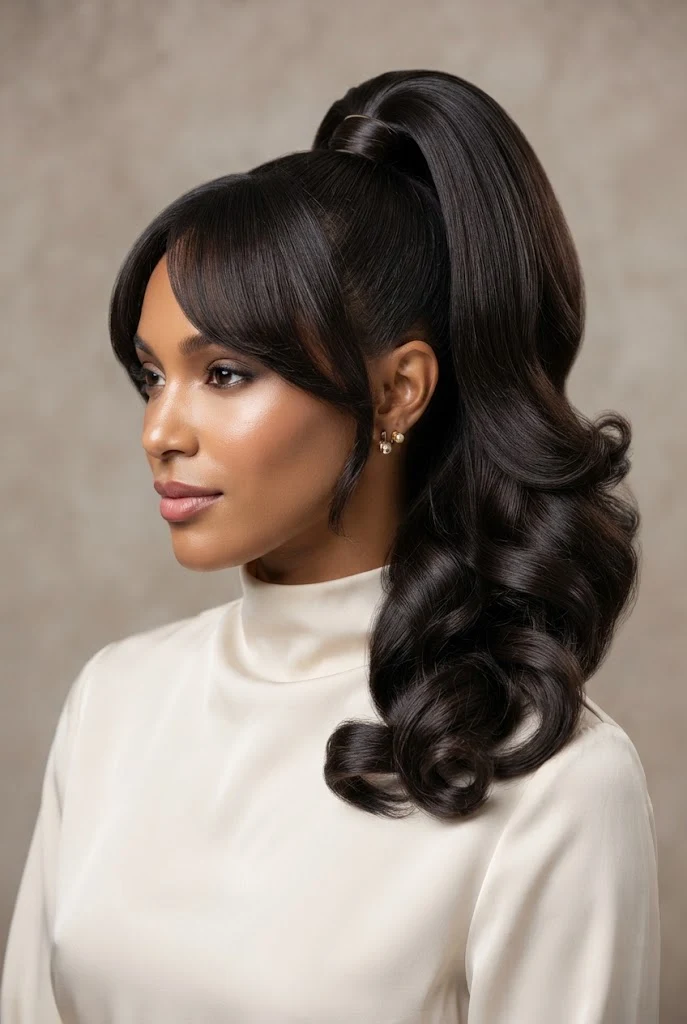 The Sleek High Ponytail with Volume Ends — peinados elegantes largos style outfit