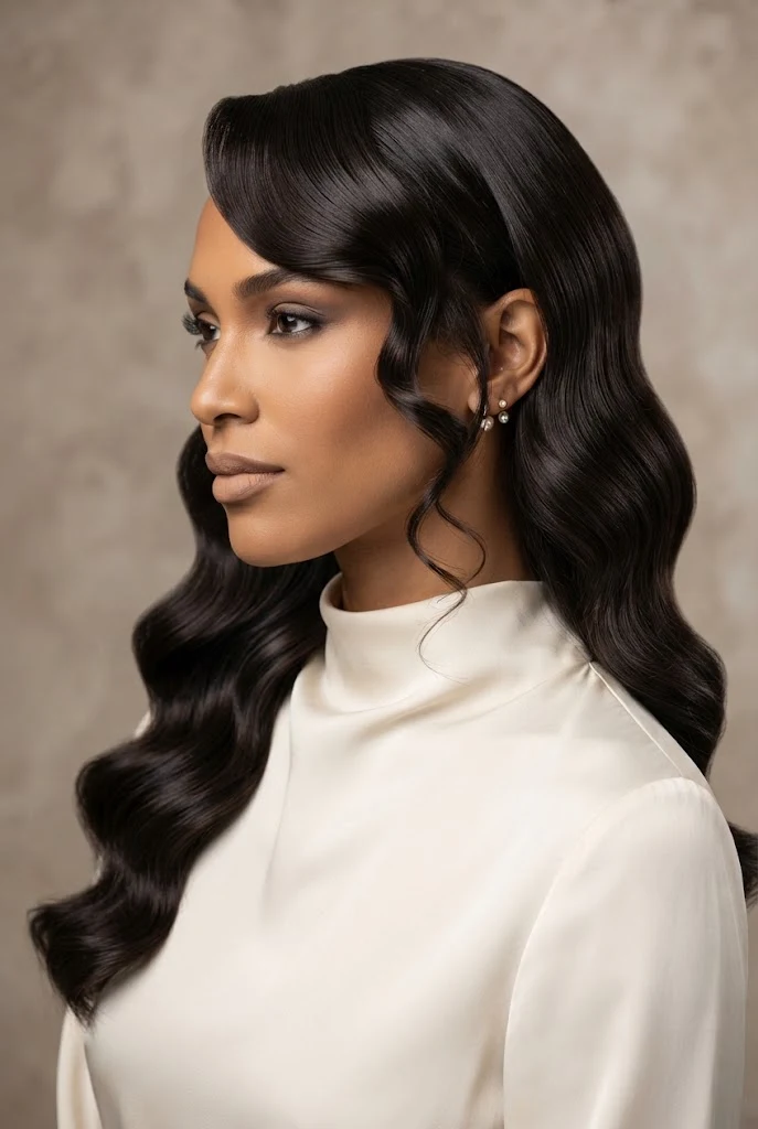 The Cascading Hollywood Waves — peinados elegantes largos style outfit