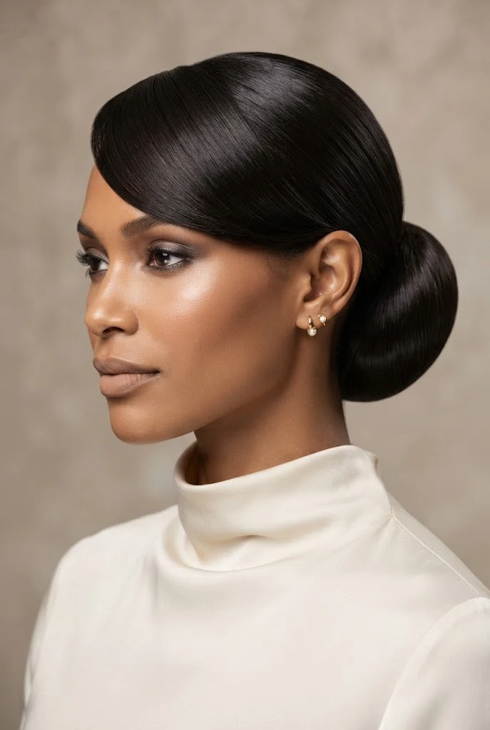 The Structured Sleek Low Chignon — peinados elegantes largos style outfit