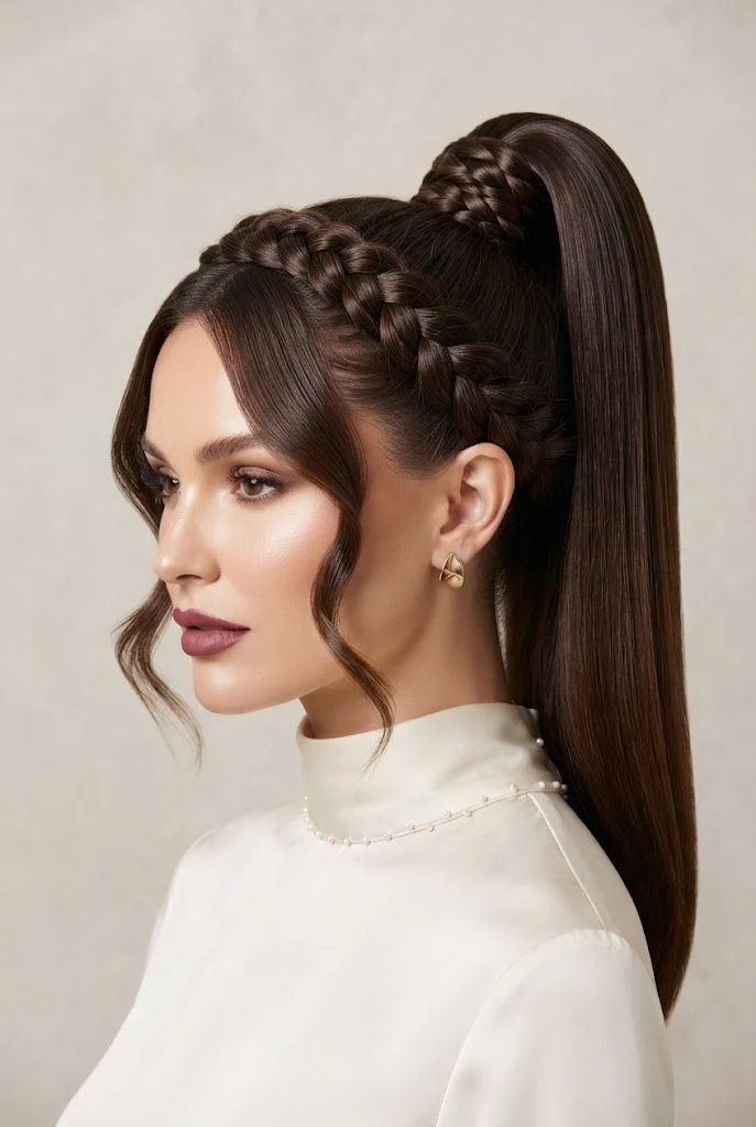 Braided Crown Transitioning to High Tail — peinados elegantes para boda style outfit
