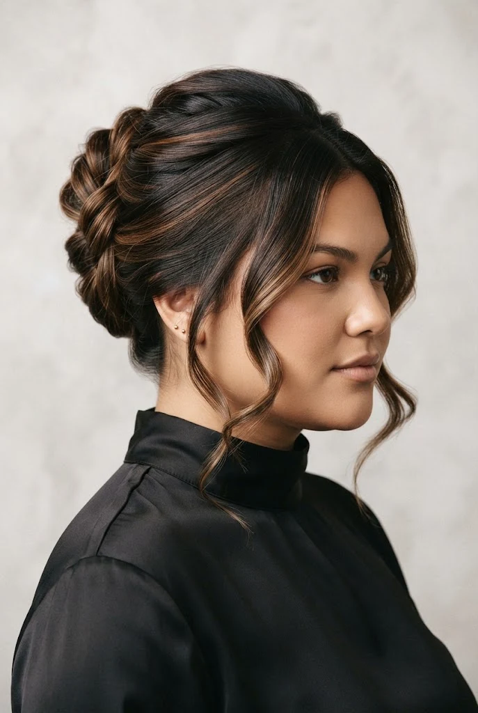 Twisted French Twist with Volume — peinados elegantes para cara redonda style outfit