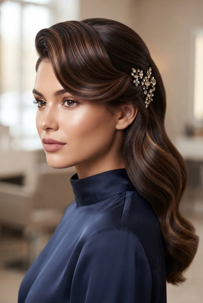 The Side-Swept Asymmetric Pin-Back — peinados elegantes para graduacion style outfit