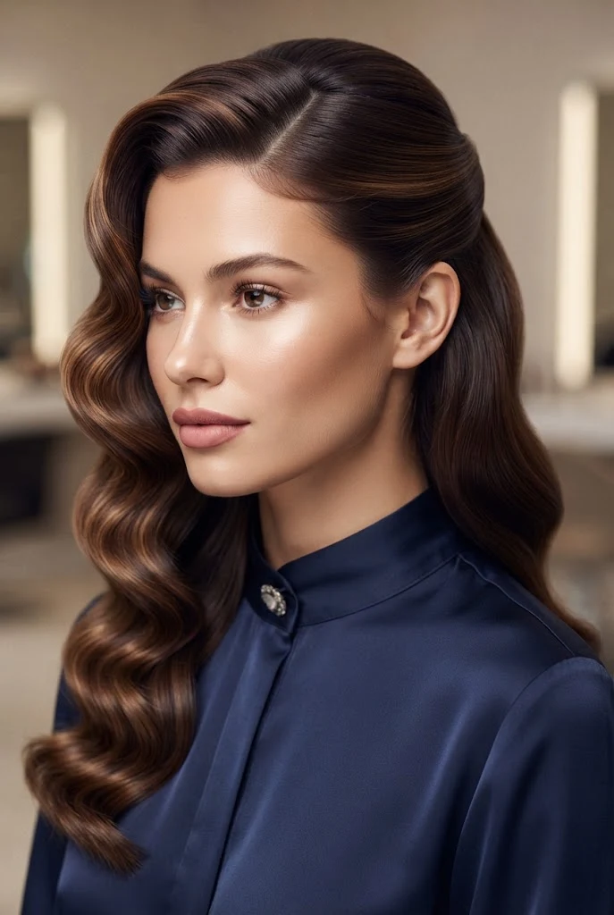 The Hollywood Glamour Wave Sweep — peinados elegantes para graduacion style outfit
