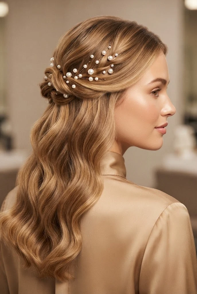 The Golden-Hour Pearl Pin Embellishment — peinados elegantes para graduacion style outfit