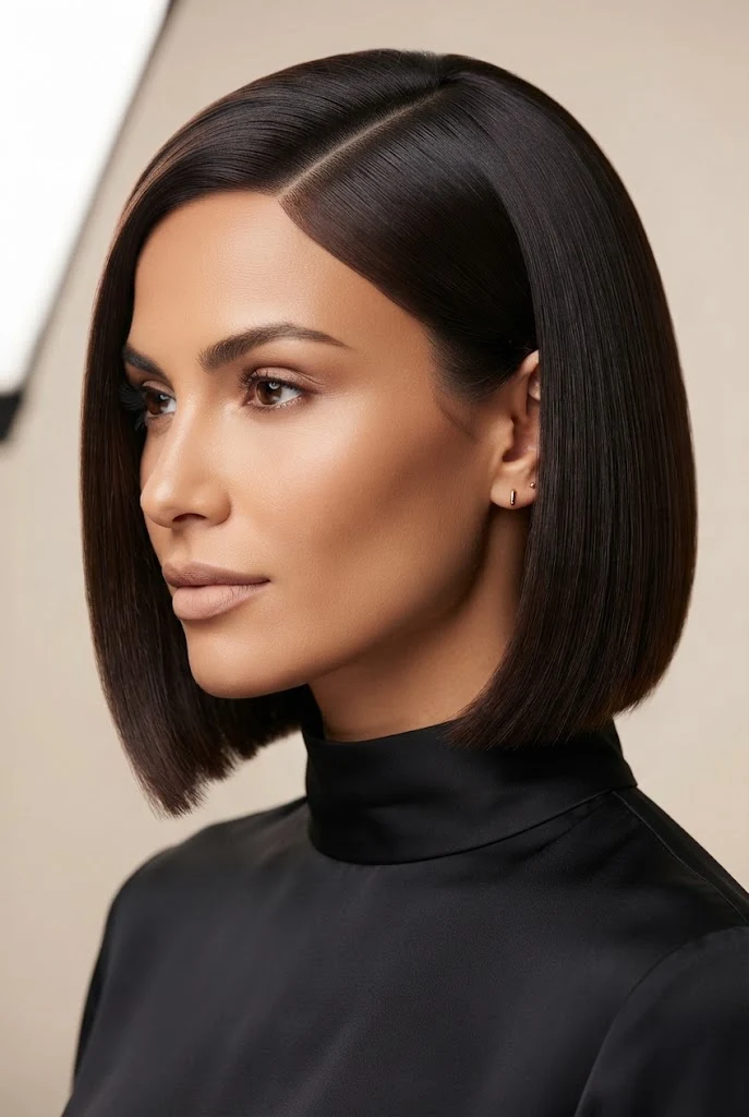 Asymmetrical Sleek Bob with Deep Part — peinados elegantes para pelo corto style outfit