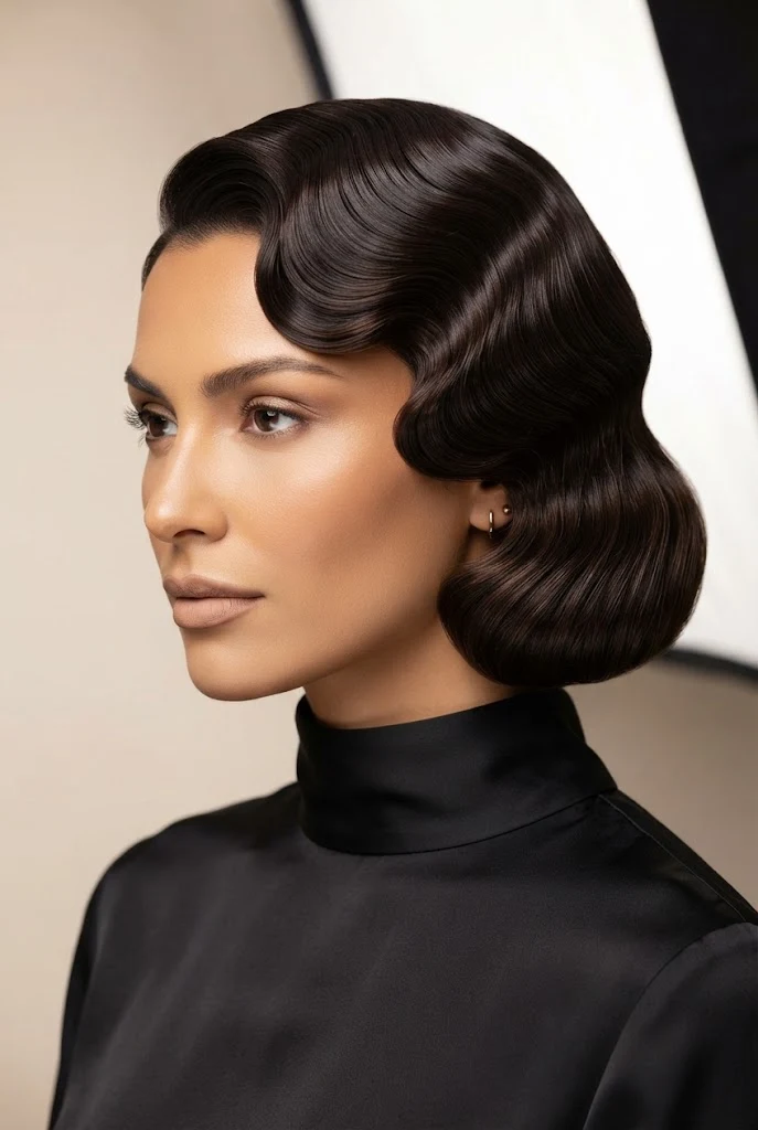 Hollywood Vintage Finger Waves for Bobs — peinados elegantes para pelo corto style outfit