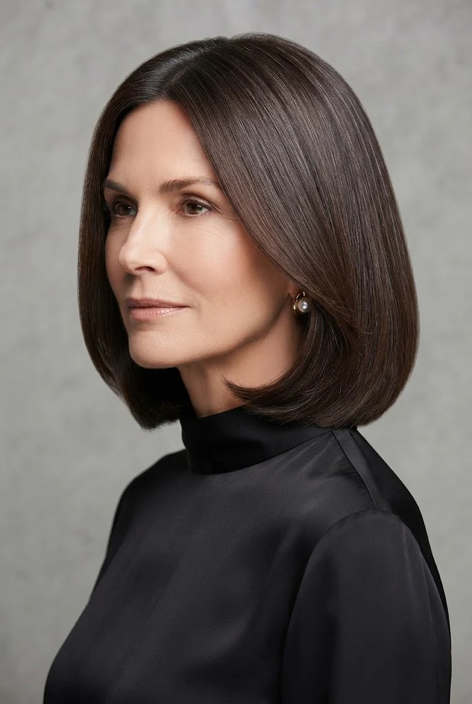 Sleek Straight Bob with Beveled Ends — peinados elegantes para seÃ±oras style outfit