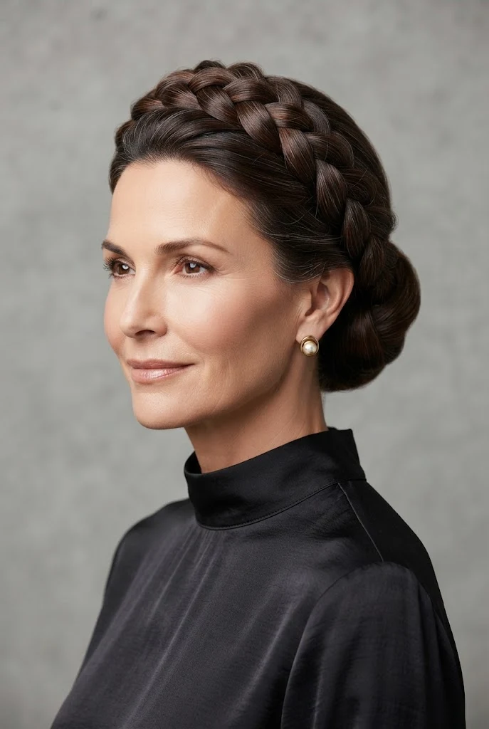Braided Crown Halo Updo — peinados elegantes para seÃ±oras style outfit